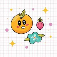 Cute Orange Fruit Vector