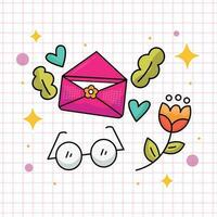 Pink Envelope With Love Vector