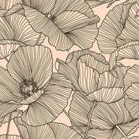 Vector seamless pattern with hand drawing wild flowers, colorful botanical illustration, floral elements, hand drawn repeatable background. Artistic backdrop.