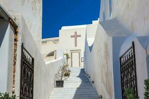 Saint John the Baptist church in the city of Fira in the Island of Santorini photo