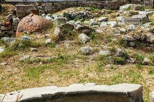 Detail of the ancient ruins at the Roman Agora located to the north of the Acropolis in Athens photo