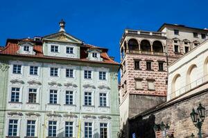 Beautiful streets of Prague in a sunny day at the beginning of spring photo