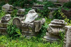 Detail of the ancient ruins at the Roman Agora located to the north of the Acropolis in Athens photo
