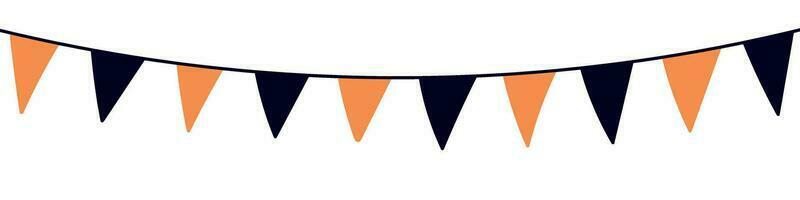 Pennant Garland for Halloween. Helloween bunting party. Carnival banner chain for a festive atmosphere. Isolated vector illustrations on a white background.