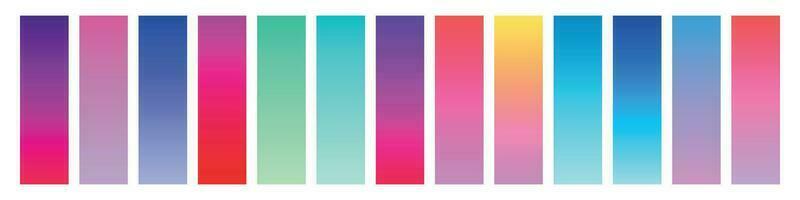 Abstract gradient background set. Soft color palette of blue, pink, purple and green. Vector illustration with yellow and sunset tones.