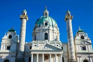 Saint Charles Church located on the south side of Karlsplatz in Vienna built on 1737 photo