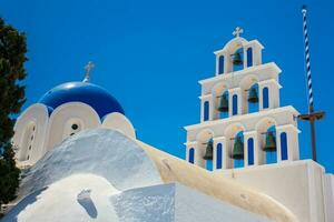 S t epifanios tradicional ortodoxo Iglesia a acrotiri pueblo en santorini isla foto