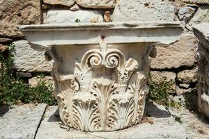 Detail of the ancient ruins at the Roman Agora located to the north of the Acropolis in Athens photo