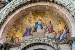 Details of the Saint Mark Basilica built in 1092 in Venice photo