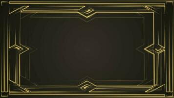 Elegant vintage golden Art Deco frame background animation. This gold 1920s style motion background with flowing ornate lines is 4K and a seamless loop. Suitable for text intros or titles. video