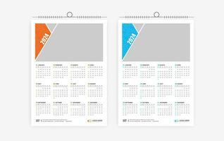 2024 one page wall calendar design vector