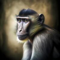 mangabey mono a lluvia bosque ai generativo foto