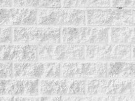 Abstract Background White weathered textured Brick Wall. old cladding of facades of house or walls in loft style interior. Panorama with stained old stucco tagged paint white brick wall background photo