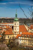 Discalced Carmelite Church of Our Lady Victorious also called Shrine of the Infant Jesus of Prague in Mala Strana at old town in Prague photo