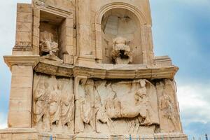 Ancient ruins of the Philopappu Monument an ancient Greek mausoleum and monument dedicated to Gaius Julius Antiochus Epiphanes Philopappos or Philopappus photo