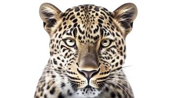 Banner with leopard on a white background. . photo