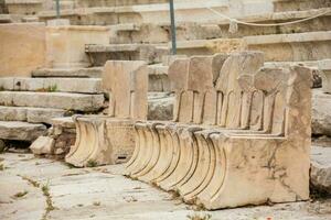 Detail of the seating at the Theatre of Dionysus Eleuthereus the major theatre in Athens dated to the 6th century BC photo