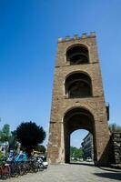 Tower of San Niccolo a gate built on 1324  as a defense tower located in Piazza Poggi in Florence photo