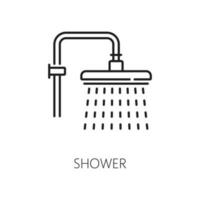 Overhead shower, hotel service thin line icon vector