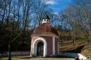 The little Chapel of the Infant Jesus a built on the 18th century that belonged to the monks of bare Carmelites located at Petrin Gardens photo