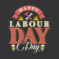 International Labour Day Mon, 4 September typography concept on isolated background with a helmet vector