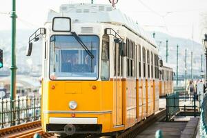 View of the Budapest city center and tram photo