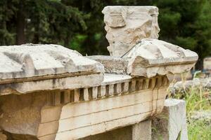 Ancient ruins on the south face of the Acropolis Hill in Athens city photo