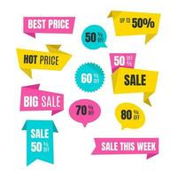 Sale colorful badges and stickers design illustration. - VEctor. vector