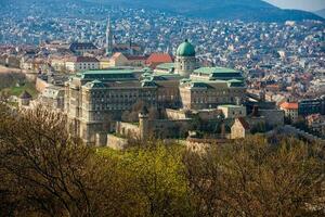 View of the Buda bank of the Budapest city in a beautiful early spring day photo