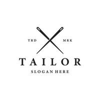 Tailor logo template design with needle and thread concept.Logo for tailor,clothing,boutique. vector