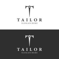 Tailor logo template design with needle and thread concept.Logo for tailor,clothing,boutique. vector