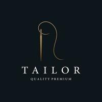 Tailor logo template design with needle and thread concept.Logo for tailor,clothing,boutique. vector