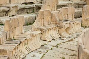 Detail of the seating at the Theatre of Dionysus Eleuthereus the major theatre in Athens dated to the 6th century BC photo