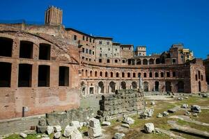 Ancient ruins of the Market of Trajan thought to be the  oldest shopping mall of the world built in in 100-110 AD in the city of Rome photo