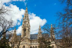 The historical Vienna City Hall building at Rathausplatz built on 1883 photo