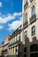 Architecture of the antique buildings at Lisbon city center photo