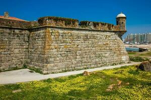 Historical Fort of Sao Francisco do Queijo built on the 6th century at Porto city in Portugal photo