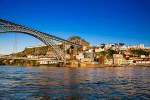 dom Luis yo puente un metal arco puente terminado el douro río Entre el ciudades de porto y vila estrella nueva Delaware gaia en Portugal inaugurado en 1886 foto