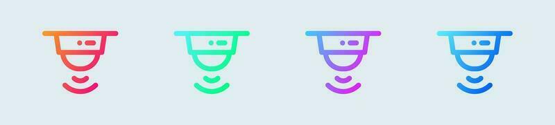 Sensor line icon in gradient colors. Motion security signs vector illustration.