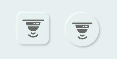 Sensor solid icon in neomorphic design style. Motion security signs vector illustration.