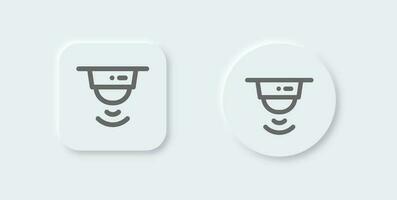 Sensor line icon in neomorphic design style. Motion security signs vector illustration.