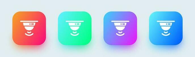 sensor sólido icono en cuadrado degradado colores. movimiento seguridad señales vector ilustración.