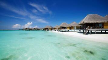Beautiful luxury beach hotels and resorts ai generated photo