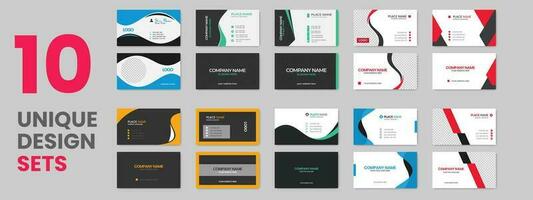 Abstract simple creative modern and clean professional business card template design with texture and pattern, elegant corporate visiting card, name card, corporate business card design with mockup vector