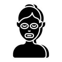 Conceptual flat design icon of face sheet mask vector