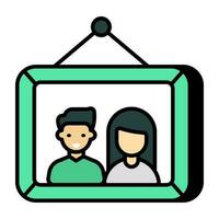 An icon design of couple picture frame vector