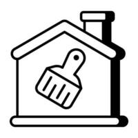 Editable design icon of home paint vector