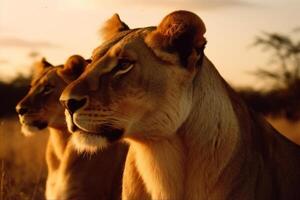 Portrait of a lioness in the forest. Wildlife scene from nature. Lioness in the jungle photo