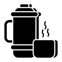 An editable design icon of tea flask vector