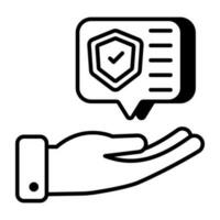 Conceptual linear design icon of encrypted message vector